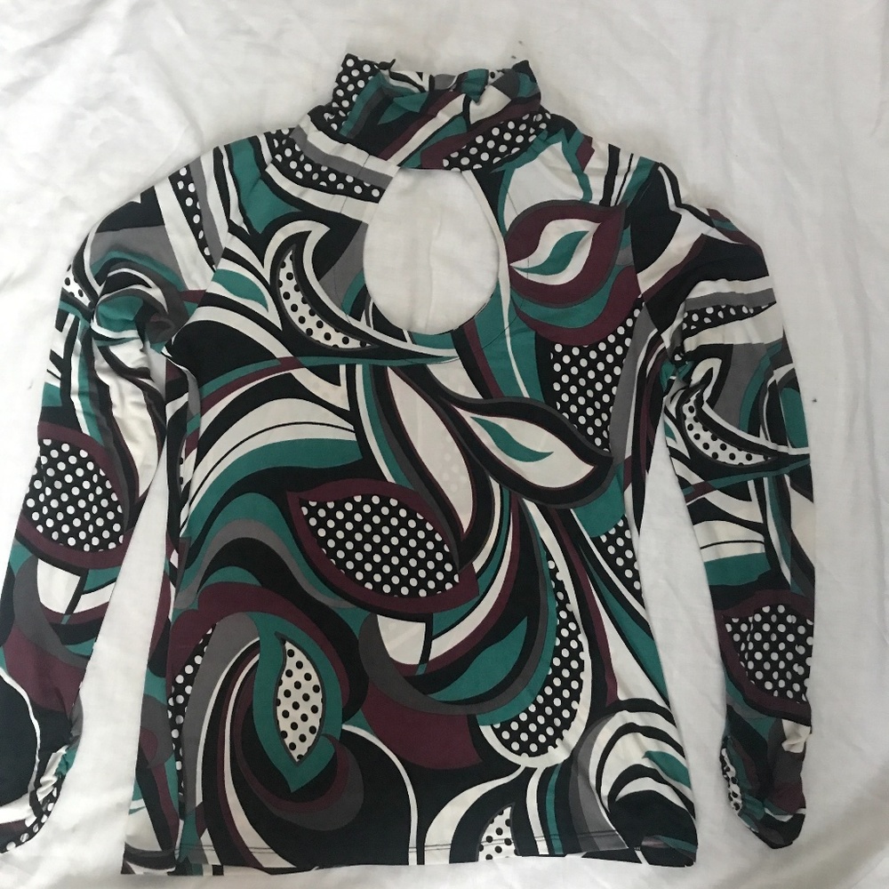 Bijou Bijou Keyhole Neck Multi colored Large Top